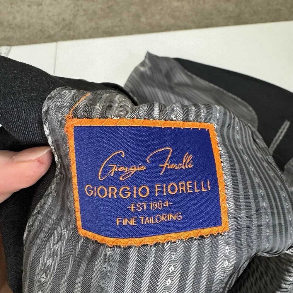 Giorgio Fiorelli Mens Suit Jacket 40 Charcoal Gray Euro Slim‎ Fit Blazer Formal